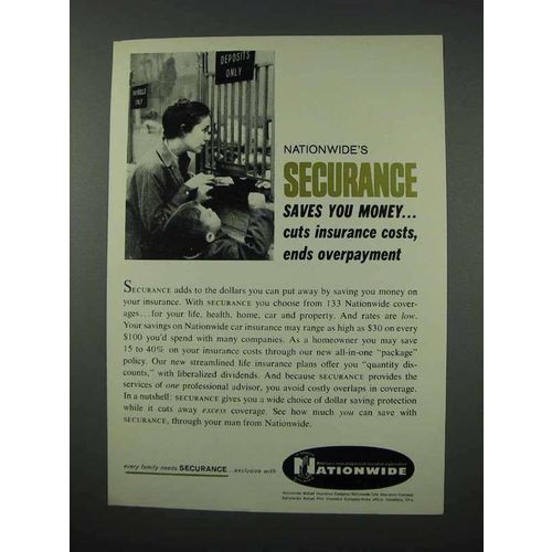 1961 Nationwide Insurance Ad - Saves You Money