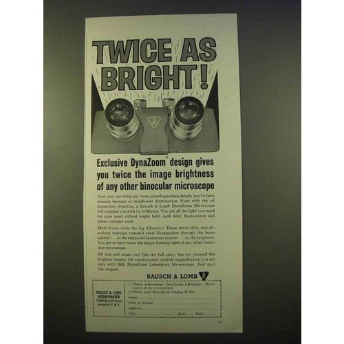 1963 Bausch & Lomb DynaZoom Microscope Ad