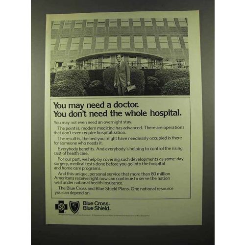 1975 Blue Cross Blue Shield Ad - May Need a Doctor