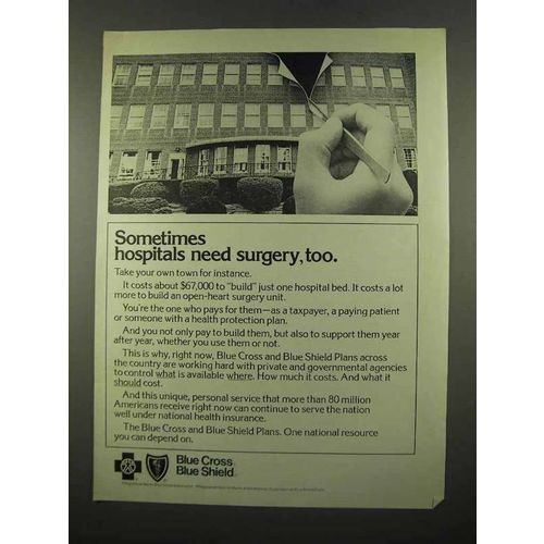 1975 Blue Cross Blue Shield Ad - Hospitals Need Surgery
