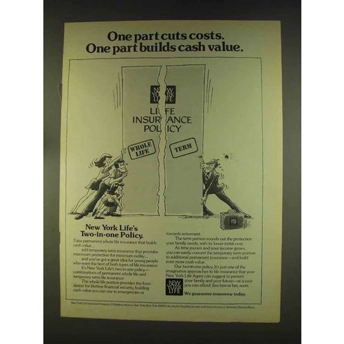 1976 New York Life Insurance Ad - Cuts Costs