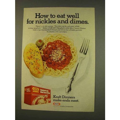 1976 Kraft Spaghetti with Meat Sauce Dinner Ad