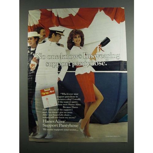 1984 Hanes Alive Support Pantyhose Ad - No One Knows