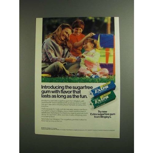 1984 Wrigley's Extra Gum Ad - Lasts as Long as Fun