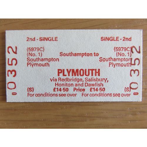 BR Southampton - Plymouth Single Ticket
