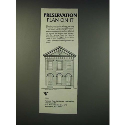 1990 National Trust for Historic Preservation Ad - Plan on It