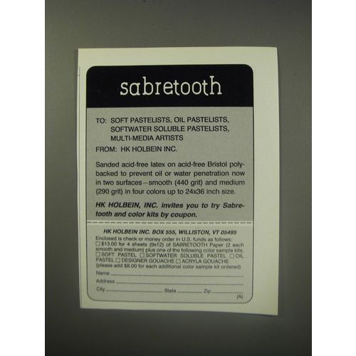 1990 HK Holbein Sabretooth Paper Ad