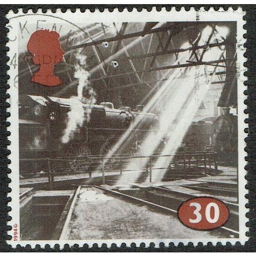 1994 The Age of Steam 30p Lake Brown Grey Black and Black SG1797 FU