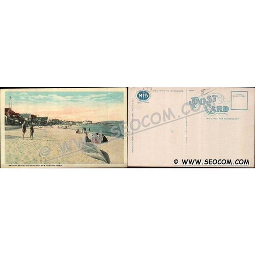 CT New London Postcard Bathing Beach Ocean Beach ct_box4~1771