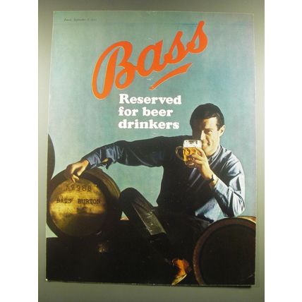 1965 Bass Beer Advertisement - Bass Reserved for beer drinkers