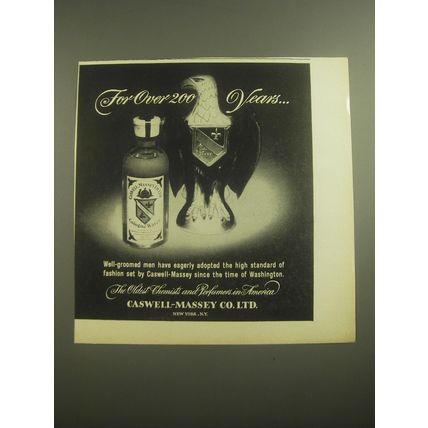 1958 Caswell-Massey Cologne Ad - For over 200 years