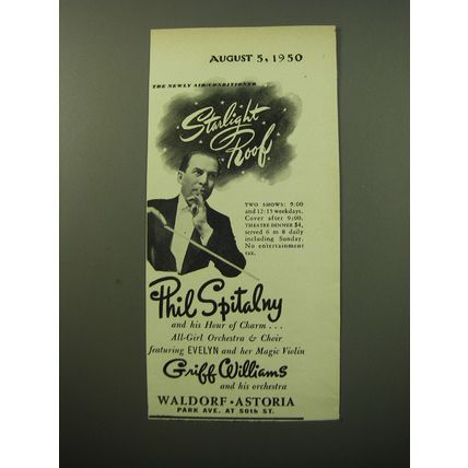 1950 The Waldorf Astoria Hotel Advertisement - Phil Spitalny