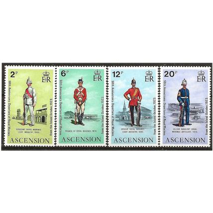 Ascension Island 1973 50th Anniv Royal Marines Set SG174-177 Unmounted Mint ...