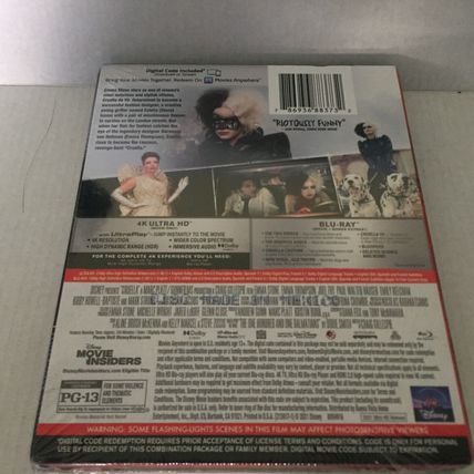 NEW Disney Cruella 4K UHD + Blu-Ray + Digital Code Movie Sealed with Bonus Art P