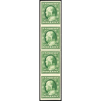 343v, Mint NH XF/S 1¢ Line Strip/4 With PSAG Certificate Graded 95 - Stuart Katz