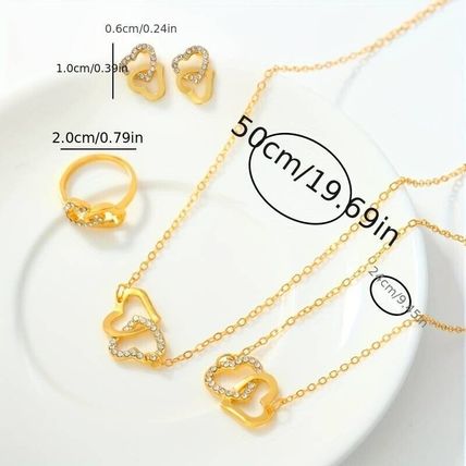 5pcs Earrings + Necklace + Bracelet + Ring Coquette Style Jewelry Set Trendy
