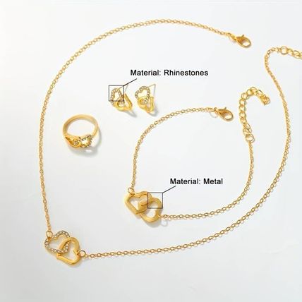 5pcs Earrings + Necklace + Bracelet + Ring Coquette Style Jewelry Set Trendy