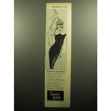1958 Gunther Jaeckel Dress by Josephine Ad - Demurely dangerous