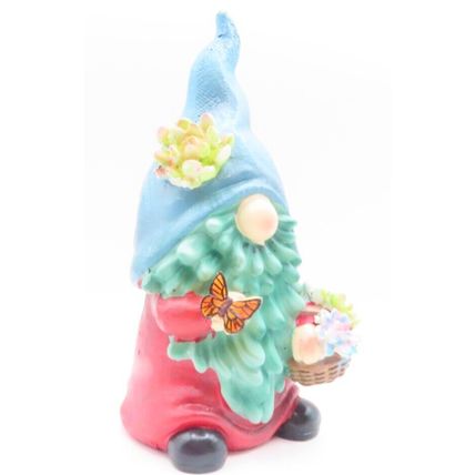 Gnome Holding Flowers Ornament 15 CM Figurine Gift Home Decor Mythical Creatures