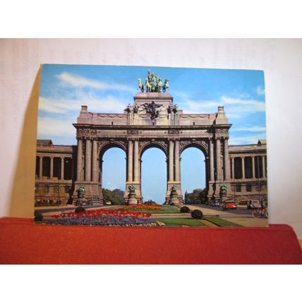 ARCH OF THE FIFTIETH ANNIV. PALACE, BRUSSELS, BELGIUM used postcard dated 1973 =