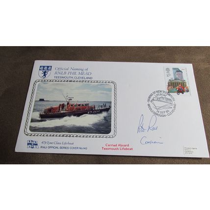 Cox signed 1986 GB Cover- RNLI Lifeboat Phil Mead, Teesmouth Cleveland