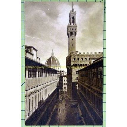 GLI UFFIZI E PALAZZO VECCHIO, FIRENZE (FLORENCE), ITALY, Postcard