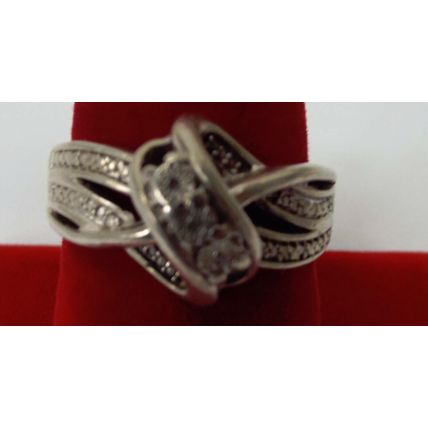 Womens 6.5 Silver 925 Ring 5.02g Grams Bow Tie Style Wedding Engagement