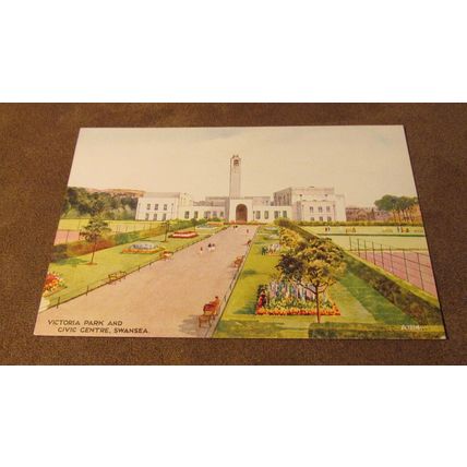 Valentines Postcard - Victoria Park, Swansea - A1214 Artist EW Trick
