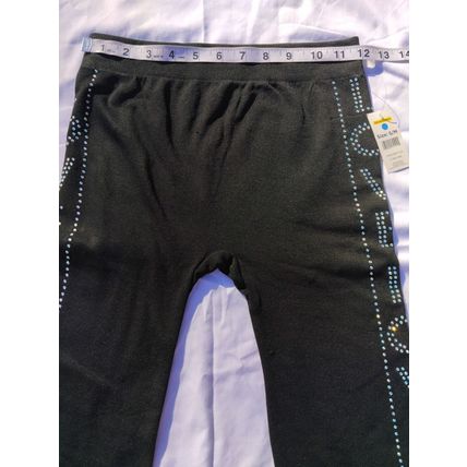 Bobbie Brooks Ladies S/M Black Legging Pants Word LOVE In Rhinestones NWT!