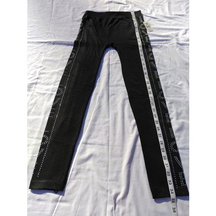 Bobbie Brooks Ladies S/M Black Legging Pants Word LOVE In Rhinestones NWT!