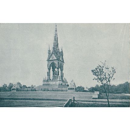 Albert Memorial London / St Paul's Cathedral West Front 1900 Antique Print