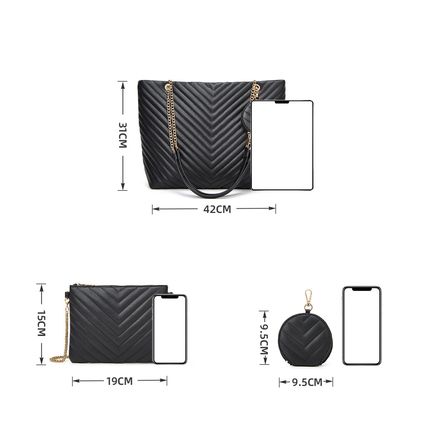 Women Fashion Handbags Wallet Tote Bag Shoulder Bag Top Handle Satchel Purse Bla
