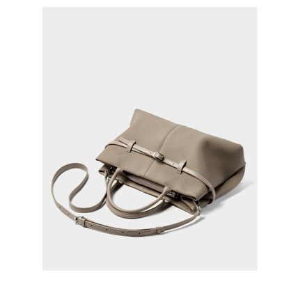 Genuine Leather Women Large Casual Handbag Grey