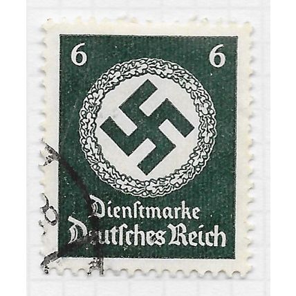 EMPIRE GERMANY 1934 OFFICIAL SWASTIKA MEDALLION 6Pf CDS USED Mi 135
