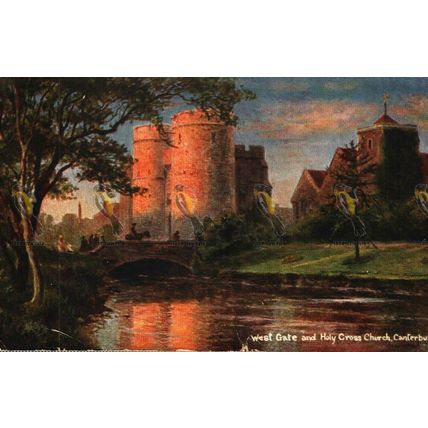 West Gate & Holy Cross Church, Canterbury, Hildesheimer, 5456 Postcard, 1907
