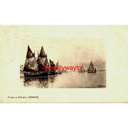 Venice, Sailing Boats, Italy, RP Boots Postcard, 1916