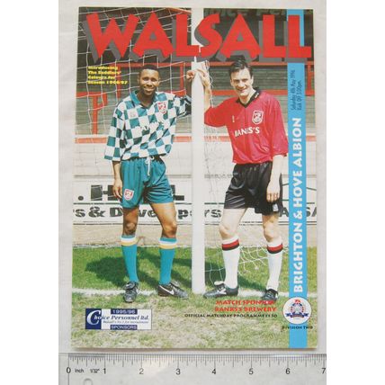 1996 programme Walsall v. Brighton & Hove Albion