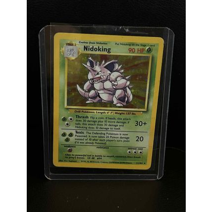 Nidoking - 11/102 - Holo Rare - Unlimited Edition Base Set Pokemon Trading Card