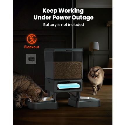 Oneisall Automatic Cat Feeder for 2 Cats, 20 Cups/5L Automatic Cat Food Dispense