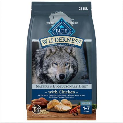 Blue Buffalo Wilderness Natural High-Protein Dry Food for Adult Dogs, Chicken Re