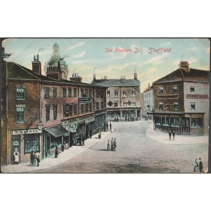 Old Pinstone Street, Sheffield, Yorkshire, c.1905-10 - JWM & RPS Postcard