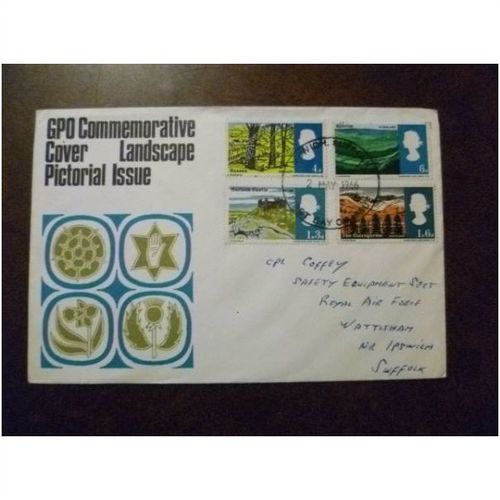 1966 GB Landscapes stamps GPO First Day Cover Ipswich FDI Wattisham RAF
