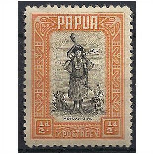 Papua 1932 SG130 1/2d Black & Orange Mounted Mint ..