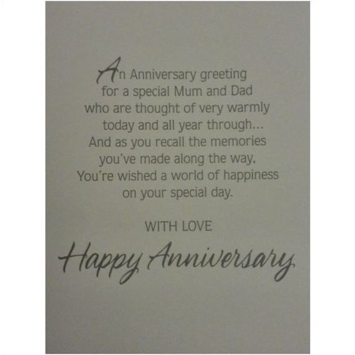 FOR YOUR ANNIVERSARY Mum and Dad #1