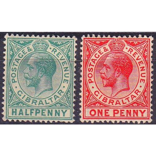 GIBRALTAR [1912] MiNr 0065,66 ( */mh )