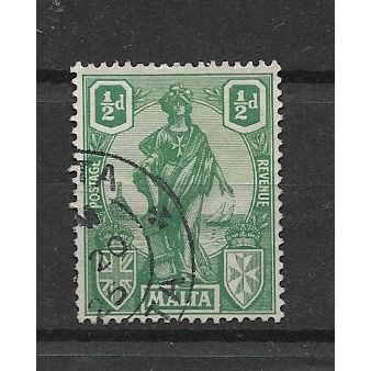 Malta.SG124 1/2d Green.Fine Used.Dec19a