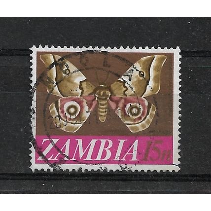 Zambia.SG135 15n "Imbrasia Zambesina" (moth).Fine Used.Dec22e