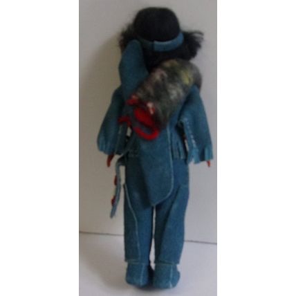 VINTAGE ' NATIVE AMERICAN ' Doll / Figure in Blue Buckskin