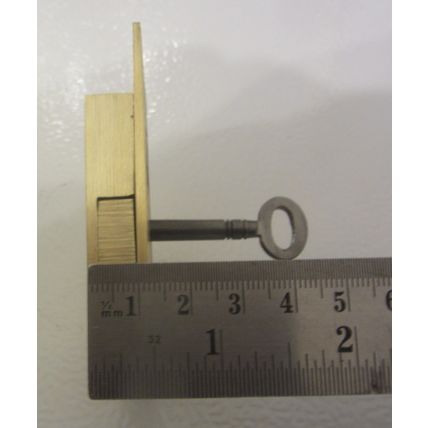 Antique Cabinet Cupboard Lock Solid Brass Has 1 working key 2 Levers 1920s era