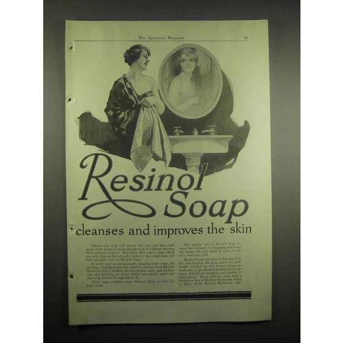 1918 Resinol Soap Ad - Cleanses and Improves Skin